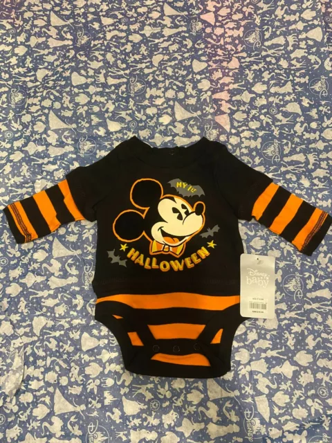 New Disney Baby Mickey Mouse 1st Halloween Bodysuit  0 - 3 months with tag