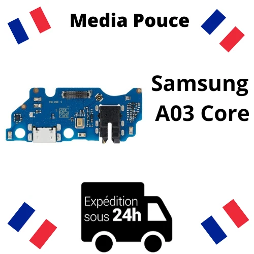 Connecteur De Charge USB Type C + Jack Pour Samsung Galaxy A03 Core - Noir