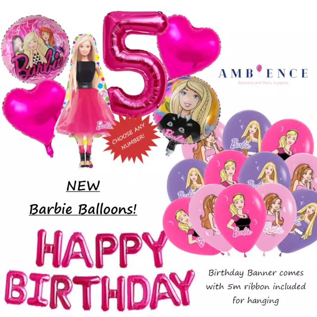 Barbie Helium Balloons Birthday Party Fashion Dolls Decorations Packs Girls