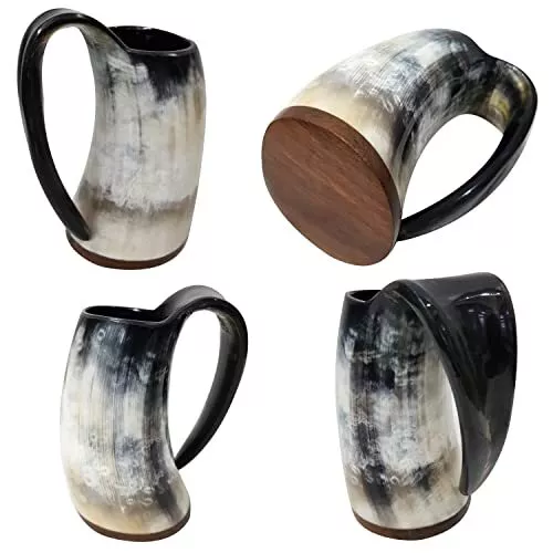 Viking Drinking Horn Mug - 100% Authentic Beer Horn Tankard Handcrafted Ale