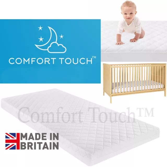 Cot Bed Mattress Baby Toddler- Breathable, Quilted & Thick - 120x60cm & 140x70cm