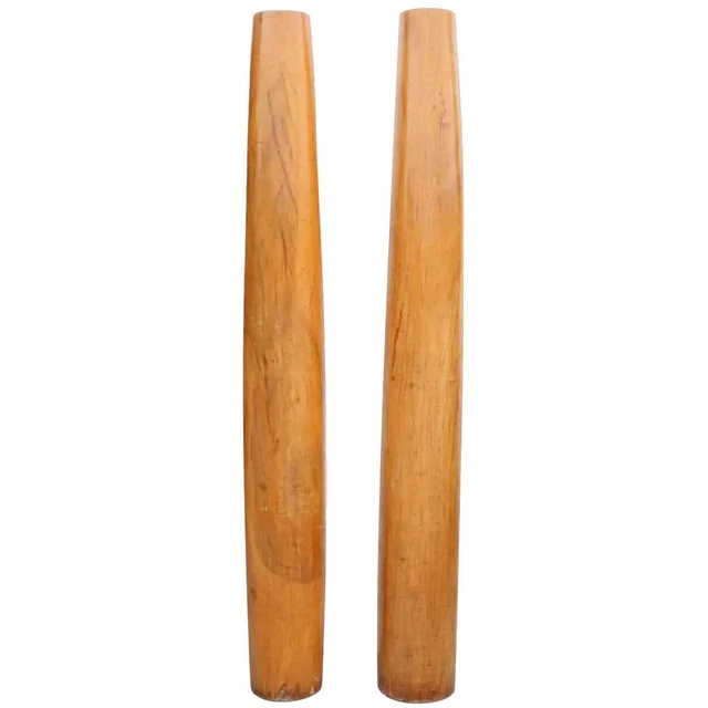 Rare Antique Pair of Solid Satinwood Architectural Columns 19th century