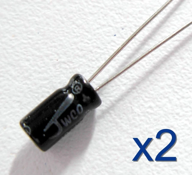 2x condensateur électrolytique 16V 47uF Radial Capacitor Aluminium 8x4mm