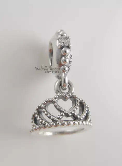 HEARTS TIARA véritable PANDORA argent PRINCESSE charme dangle 791738CZ NEUF avec POCHETTE !