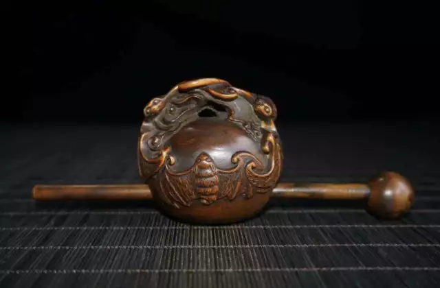 Chinese Natural Boxwood Exquisite Muyu Hand carved