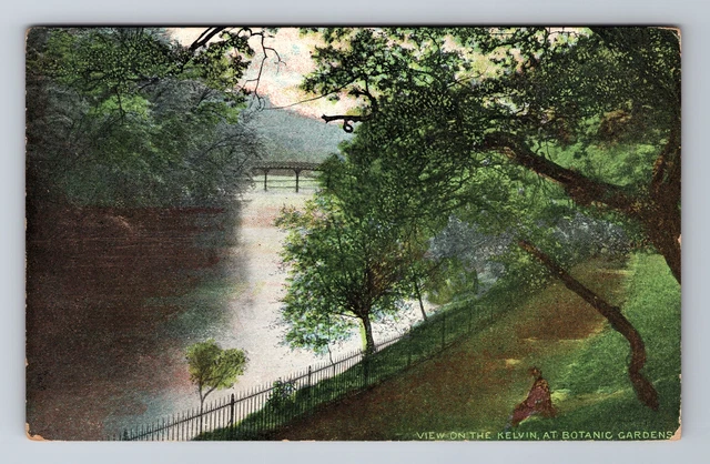 Kelvin River- Scotland, On The Kelvin At Botanic Gardens, Vintage c1910 Postcard