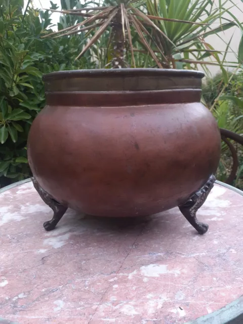 Ancien Cache Pot/Jardiniere Vase En Cuivre Jean Paul Thevenot Dinandier Chaudron