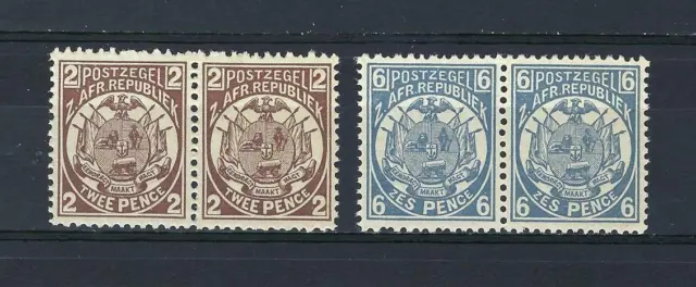 Transvaal 1885-93 Sc# 125/130 Coat of arms South Africa 2 pairs MNH