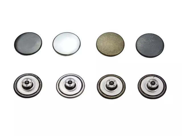 Jeansknöpfe, Rostfrei, Metallknopf, 14mm, 17mm, 20mm, Metall Knöpfe, ohne Loch