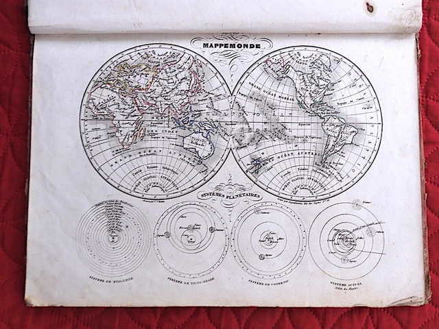 GEOGRAPHY ATLAS MAP with 42 maps by MONIN circa 1850 44 £51.44 ...
