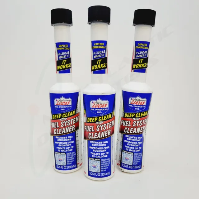 3pk 5.25 oz Bottles Lucas Oil Deep Clean Fuel System Injector Cleaner 10669