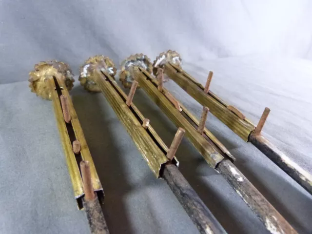 ⭐4 Antique French curtain tie back brackets Gilded Brass with fixing ⭐ 7