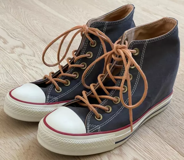 CONVERSE All Star  Lux High Top Hidden Heel Wedge Sneakers Gray Women's 8.5 EUC