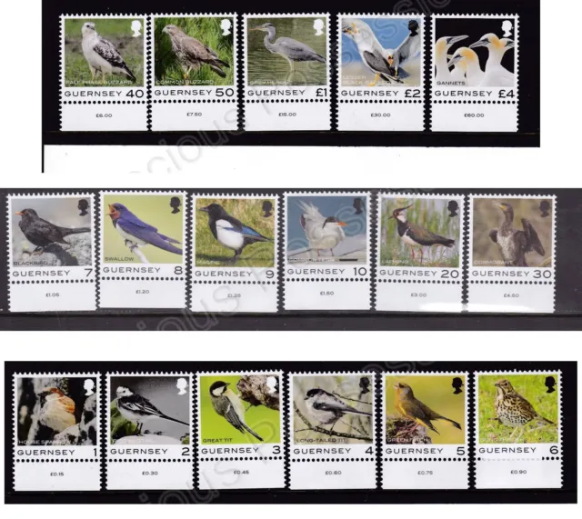 Sg 1876-1892 Guernsey Mnh Mint Stamp Set 2021 Birds