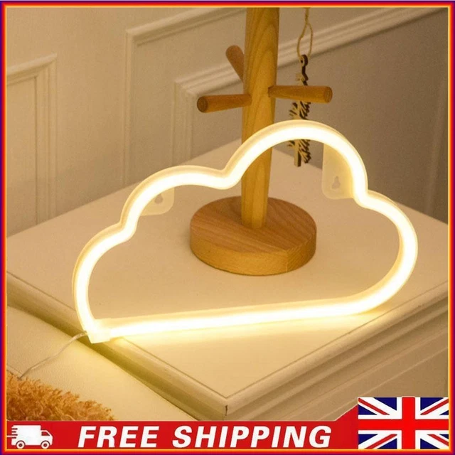 LED HANGING NEON Lamp Cartoon Cloud USB Battery Operated Party Wall
