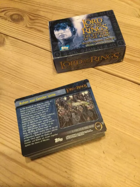 Topps trade cards Lord of the Rings LOTR Special Limited Edition full set S1-S60