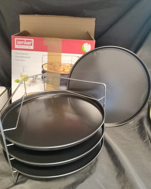Juego de pizzería Zenker para 4 pizzas bandeja de pizza plegable Ø 29 cm