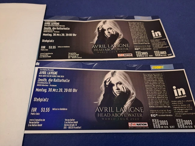 Zwei (2) Konzert Tickets Avril Lavigne 20.04.2023 München - Freimann, Zenith