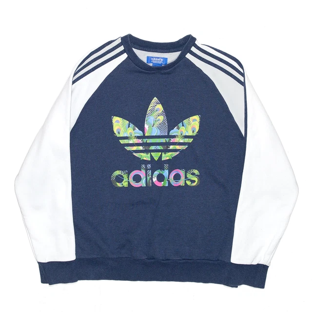Felpa ADIDAS Ragazze Stampa Piuma di Pavone Blu 16 Anni