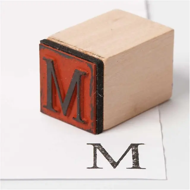 Mini Holz Gummi Stempel Alphabet Buchstaben Zahlen A-Z 42 Blöcke Kartenherstellung 2