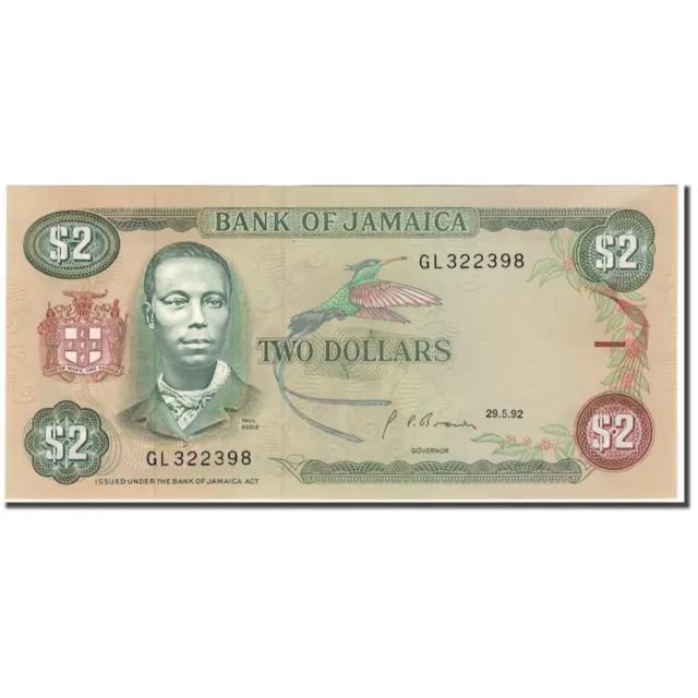[#594324] Billet, Jamaica, 2 Dollars, 1992-05-29, KM:69d, NEUF