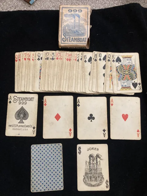 Steamboat 999 Playing Cards - VTG - Original - (Decent Condition) - Complete Set