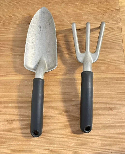 Juego de 2 piezas de herramientas manuales de jardín Sears Craftsman de aluminio rastrillo de mano pala de mano