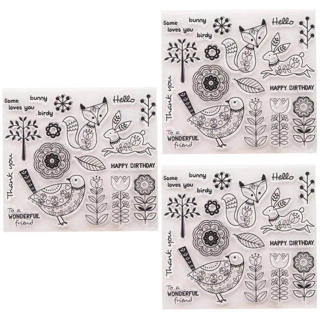 3 stücke klar stempel transparent dichtstempel für diy scrapbooking handwerk pho