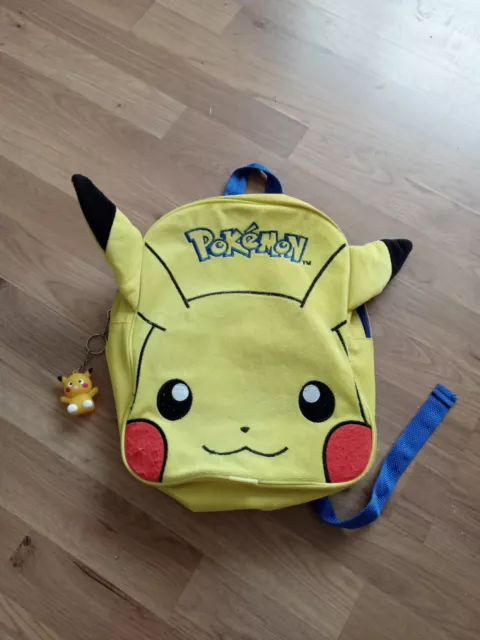 Official Pokémon Pikachu Backpack/Rucksack+Bag Charm Kids Unisex USED Condition
