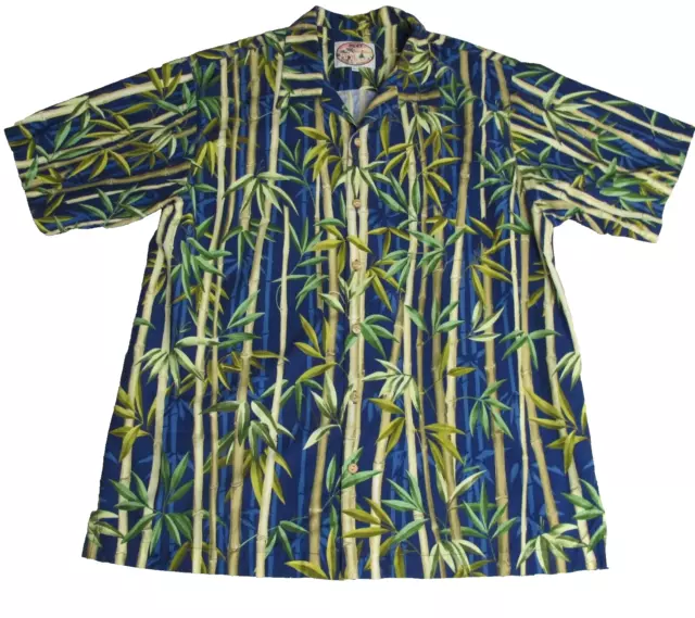 Newt at the Royal Hawaiian Bark Cloth Bamboo Men's L Shirt Colorful! 563