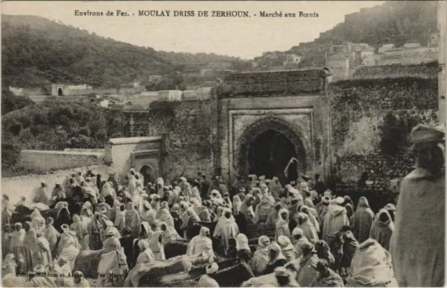CPA AK Moulay Driss de Zerhoun - Marche aux Boeufs - Env de Fez MAROC (1083040)