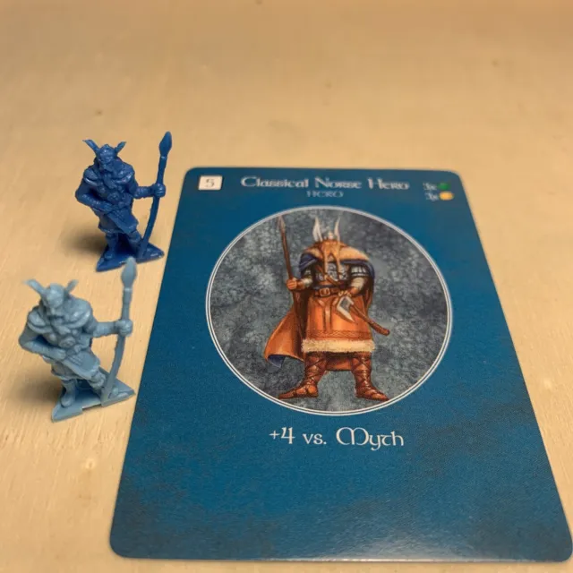 CLASSICAL NORSE HERO 2 Tokens and Battle Card for AGE OF MYTHOLOGY Game Parts