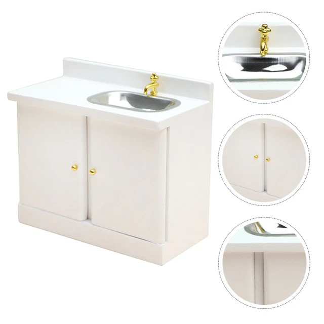 Baño lavabo lavabo miniatura baño armario muñeca baño decoración baño armario