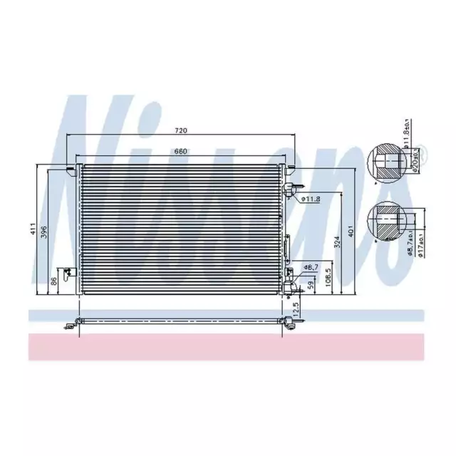 Fits Saab 9-3 YS3F 1.8i Genuine OE Quality Nissens A/C Air Con Condenser