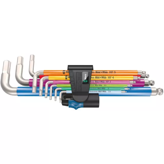 WERA 3950/9 Hex-Plus Multicolour HF Stainless 1 Winkelschlüsselsatz, metrisch, E