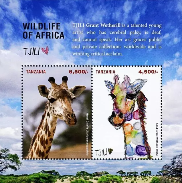 Tanzania 2017 Animals S/S Sc#2816 Mnh Giraffe