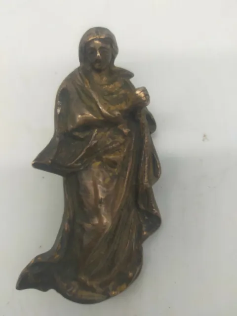 Antico Bronzetto Bronzo Dorato  Madonna -Antique Bronze Gilt Bronze Madonna
