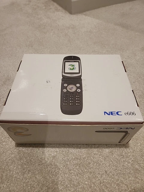 NEC E606 Flip Phone 3 Network Vintage Retro Cellular Mobile Boxed Excellent Cond