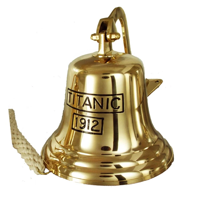 BUCKINGHAM SOLID BRASS Titanic 1912 Ship Bell Pub Door Wall Mountable
