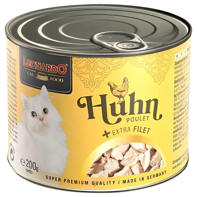 Leonardo Pollo + Extra Filet 200G, Comida para Gatos, Nuevo