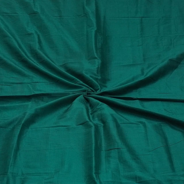 Vintage Pure Silk Sari Remnant Fabrics Lot – 100 Grams, Peacock Green, Antique Look, For Crafts