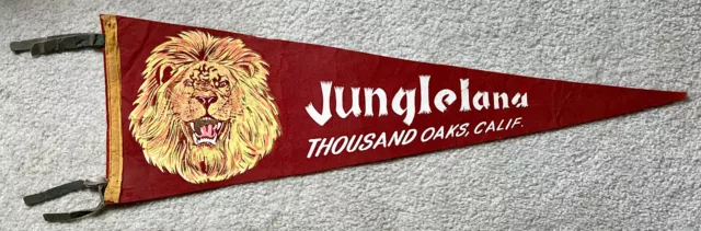 Vintage Jungleland Thousand Oaks Ca. Souvenir Pennant Amusement Park Zoo