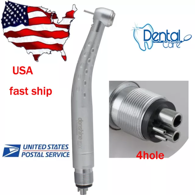 Denshine Dental High Speed Fiber Optic Led Handpiece Push 3spray 4H Dentist USA
