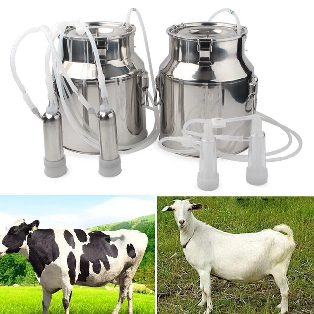 14L Double Head Milking Machine Vacuum Impulse Pump For Cow Milker US Plug 110V