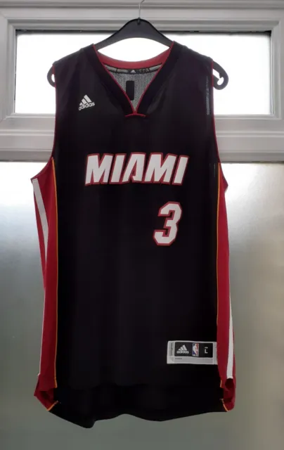 Basketball NBA Wade Miami Heat. Adidas  Black Basketball Vest. Size L Mens.
