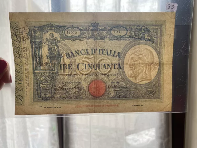 Banknotes Livres 50 Die Bundle 12 8 1929 Certified BB Subalpina 3