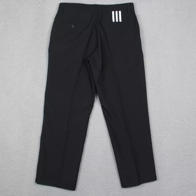 Pantalones de golf Adidas Climalite para hombre 32x29 talla real negros 3 rayas 100% poliéster