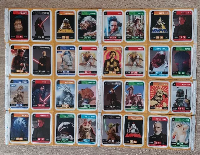 🚀 Lot De 32 Cartes ❤️ Star Wars ❤️ Collection E Leclerc Disney Neuf A Détacher