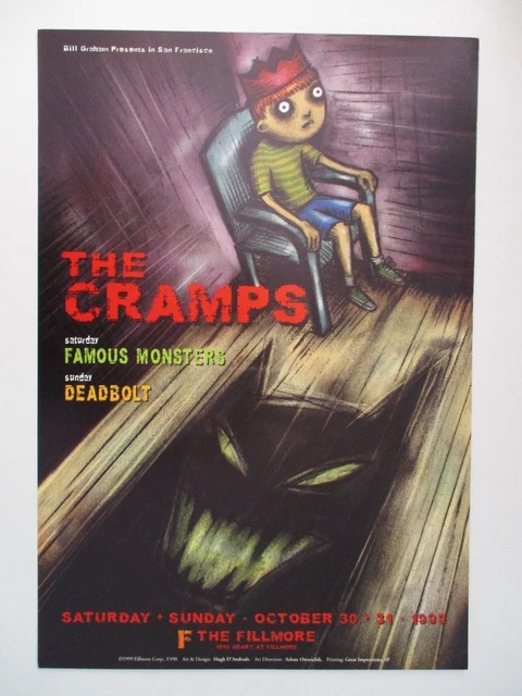 CRAMPS FILLMORE POSTER Deadbolt F390 Halloween Original Bill Graham D'Andrade CRAMPS FILLMORE POSTER Deadbolt F390 Halloween Original Bill Graham D'Andrade