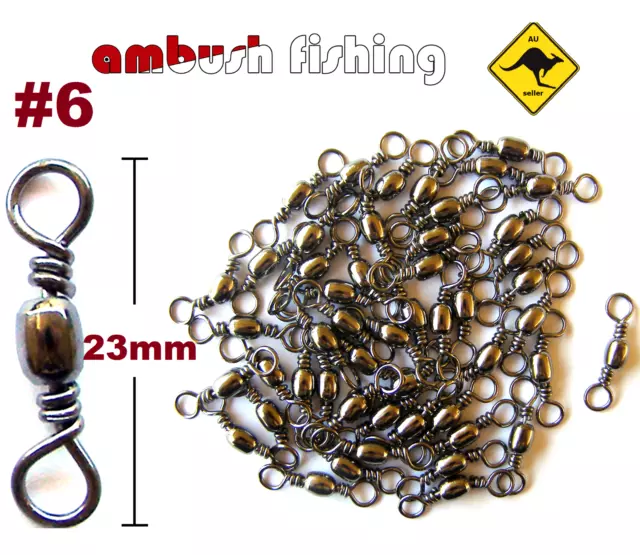 50 BARREL SWIVELS SIZE # 6 BLACK NICKEL FISHING Tackle